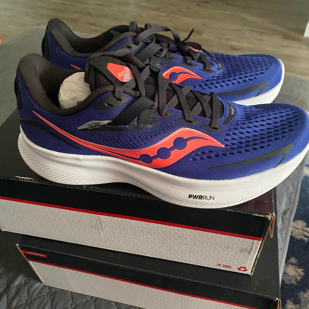 Saucony Sapphire and Red Sneakers